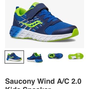 Saucony Wind A/C 2.0 Kids Blue Sneakers size 5.5 Wide